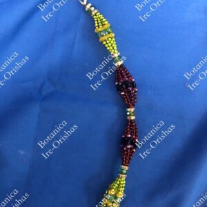 Ide Orula with Elegua Glass & Crystal Ilde Bracelet ? Spiritual Protection