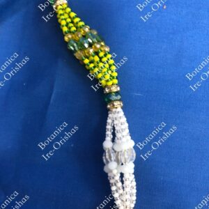 Ide Orula with Obatala Glass & Crystal Ilde Bracelet ? Spiritual Protection