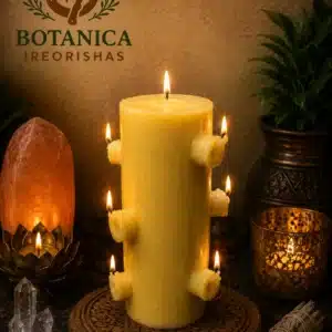 yellow seven wick candle