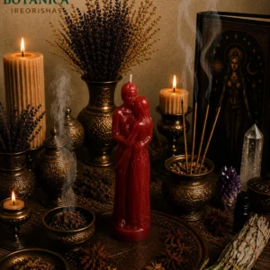 Red couple love candle