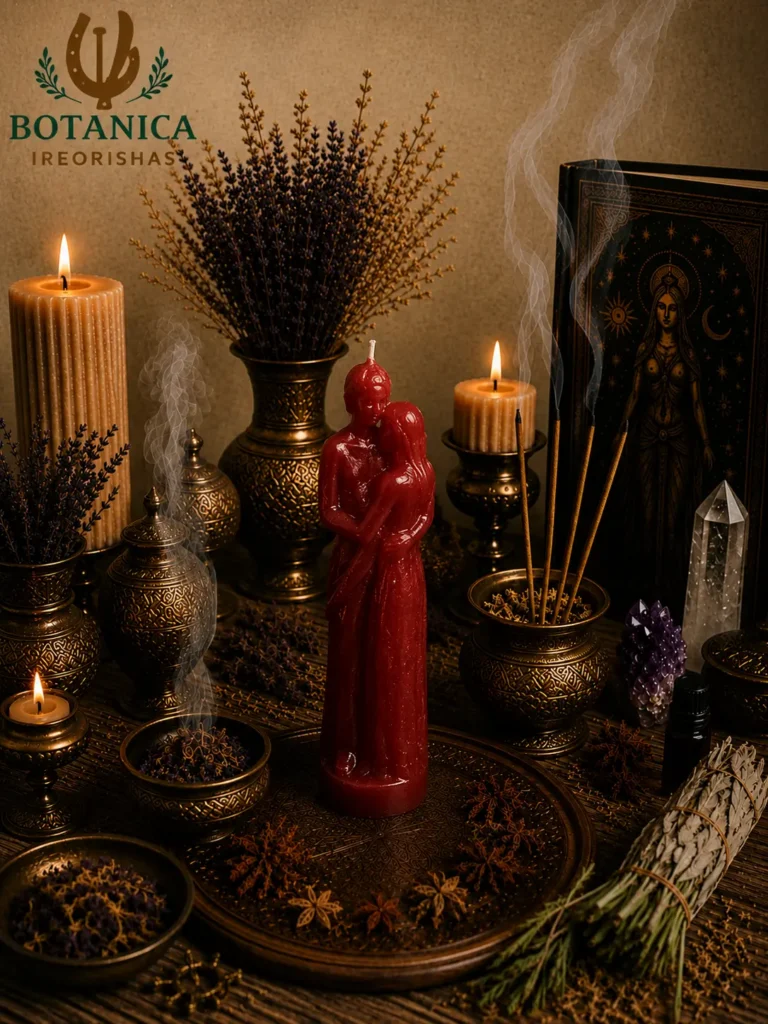 Red couple love candle