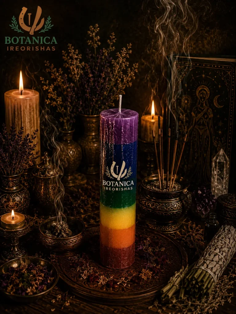 Seven chakra candle