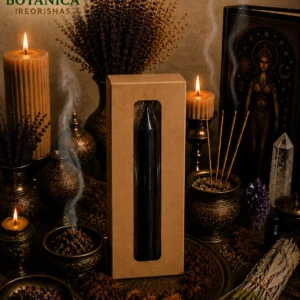 Box of Jumbo black candles 12