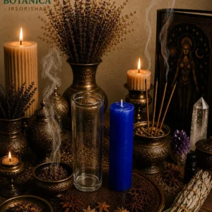 blue pull out candle