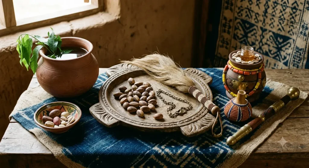 Objects representing Orisha traditions in Yoruba spirituality