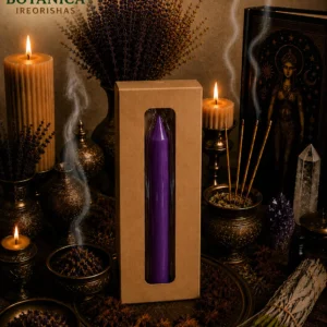 Box of Jumbo purple candles 12