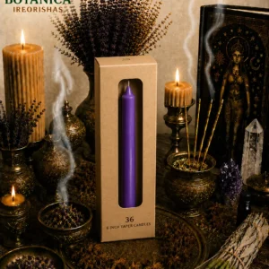 Box of taper purple candles 36