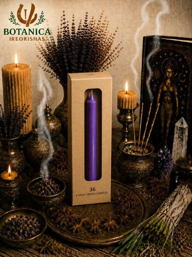 Box of taper purple candles 36