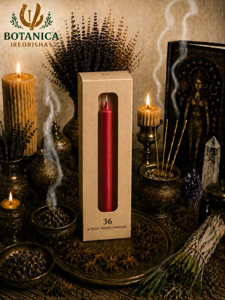Box of taper red candles 36