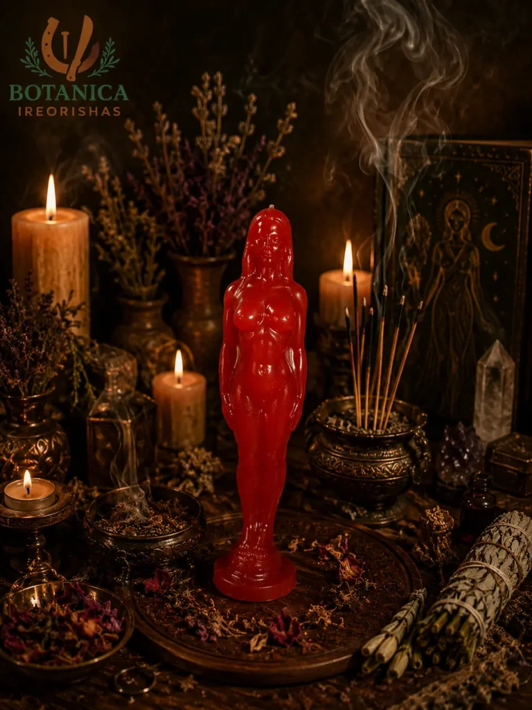 red woman candle