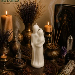 White couple love candle