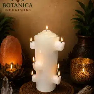 white seven wick candle