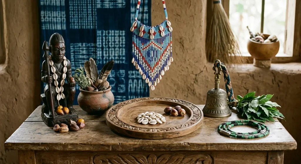 Traditional elements associated with Yoruba spiritual heritage