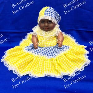 Doll muñeca de Oshun Yemaya dos aguas en ginga gingham