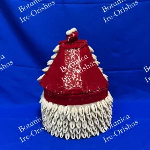 Red Handmade Beaded Ile Ori with Ibori made in Nigerian Traditional Item