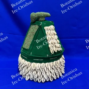 Green Handmade Beaded Ile Ori with Ibori made in Nigerian Traditional Item