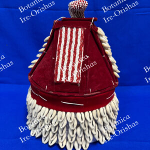 Red Handmade Beaded Ile Ori with Ibori Nigerian Traditional Item Isese